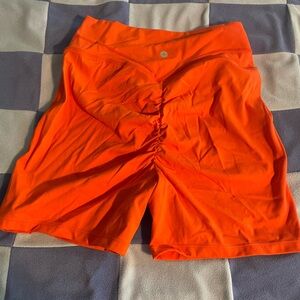 Women's Orange Biker Shorts